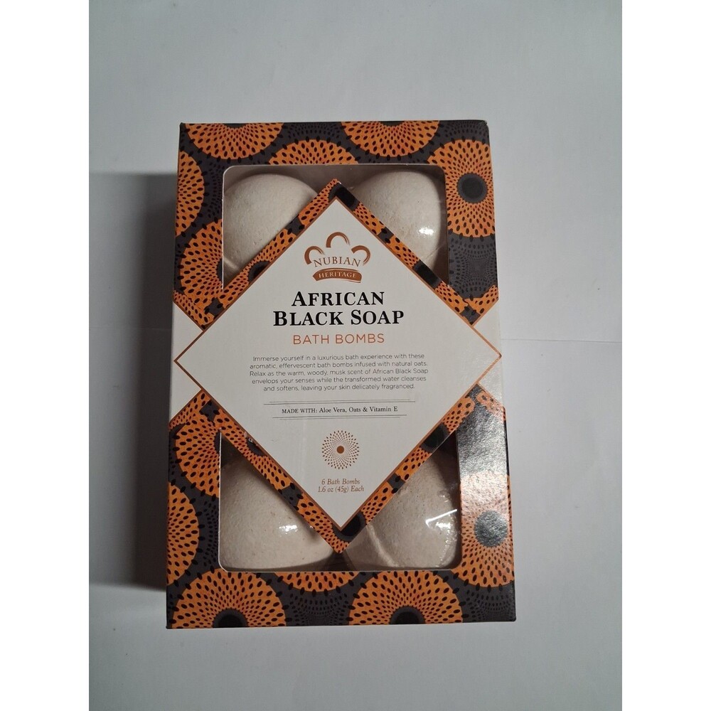 Nubian Heritage African Black Soap Bath Bombs 6 Pack